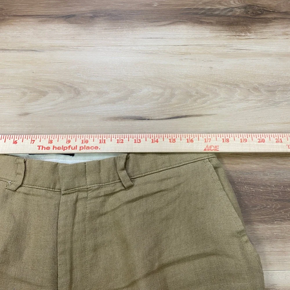 Polo Ralph Lauren Linen Trousers 34/30 Beach Casual Straight Leg Khaki Vintage